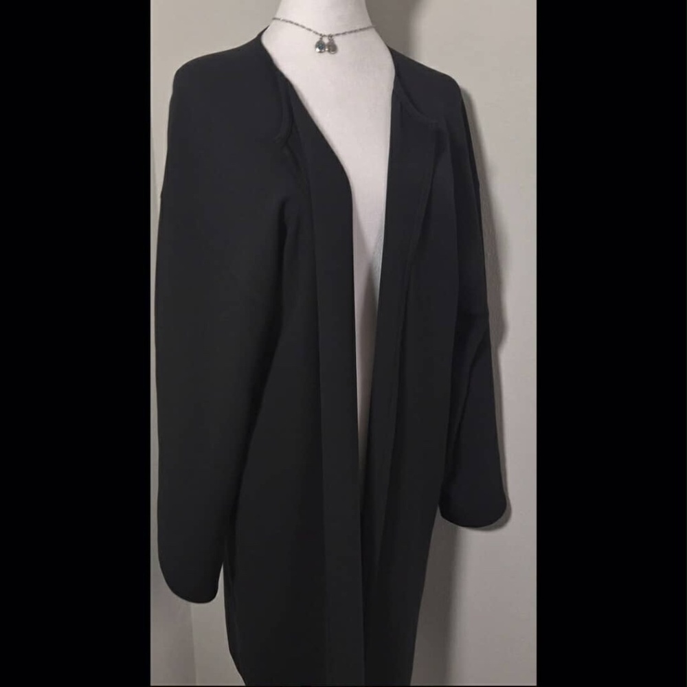 Zoran Vintage Dense Durable Heavyweight 100% Italian Silk Long Draped Cardigan L - Picture 8 of 13